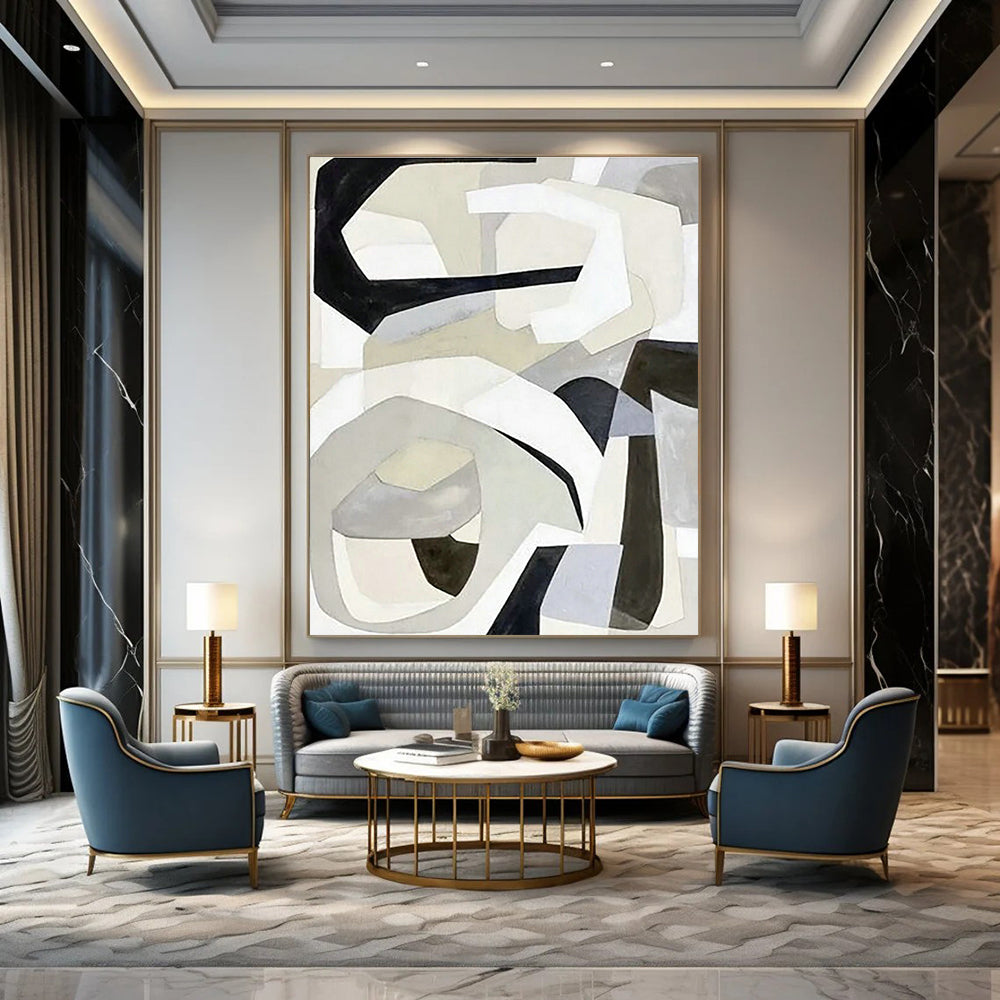 Immense Handmade Abstract Painting for Hallway & Cottage Entryway DLZ1148