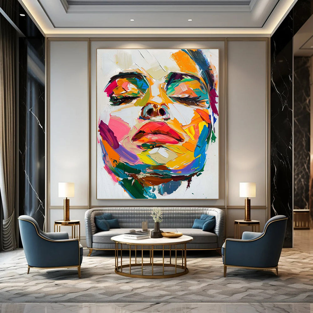 Colorful Abstract Portrait Painting with Vivid Hues ADGE090