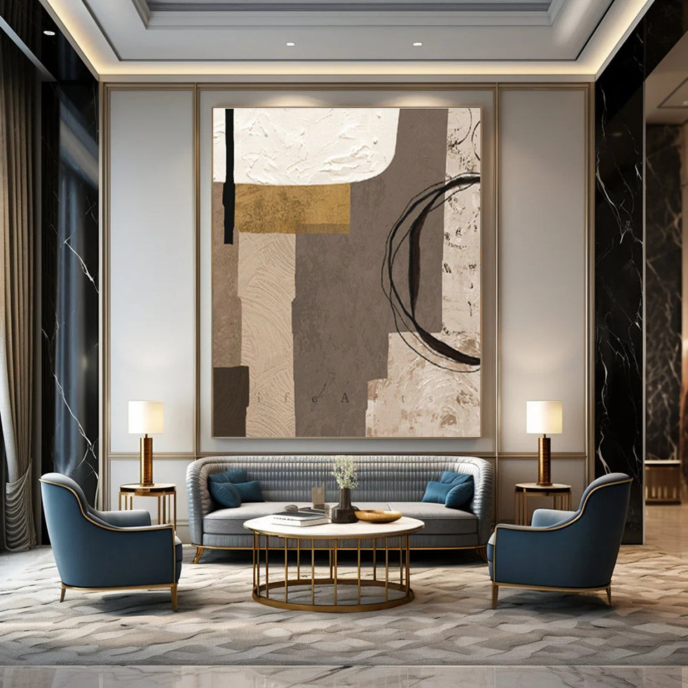 Colossal Custom - Built Handmade Abstract Wall Art for Dining Room & Hallway DLZ2216