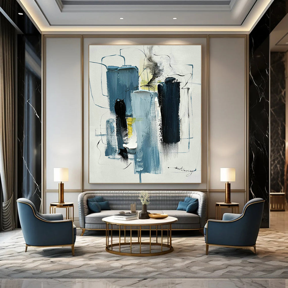Grand - Sized Custom Abstract Canvases for Cottage Office Skylights & Bedroom Walk - in Closets DLZ0827