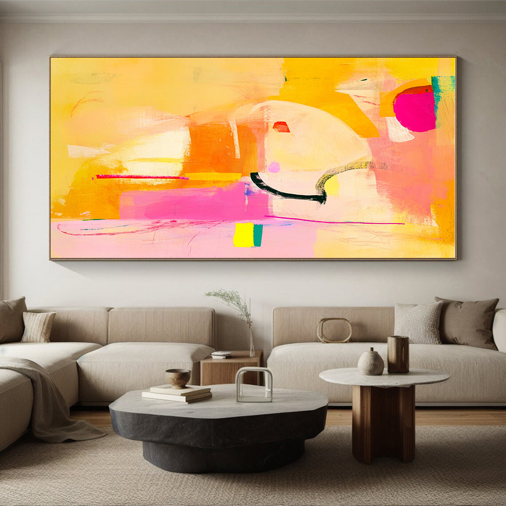 Vibrant Color Block Abstract with Yellow and Pink GER297