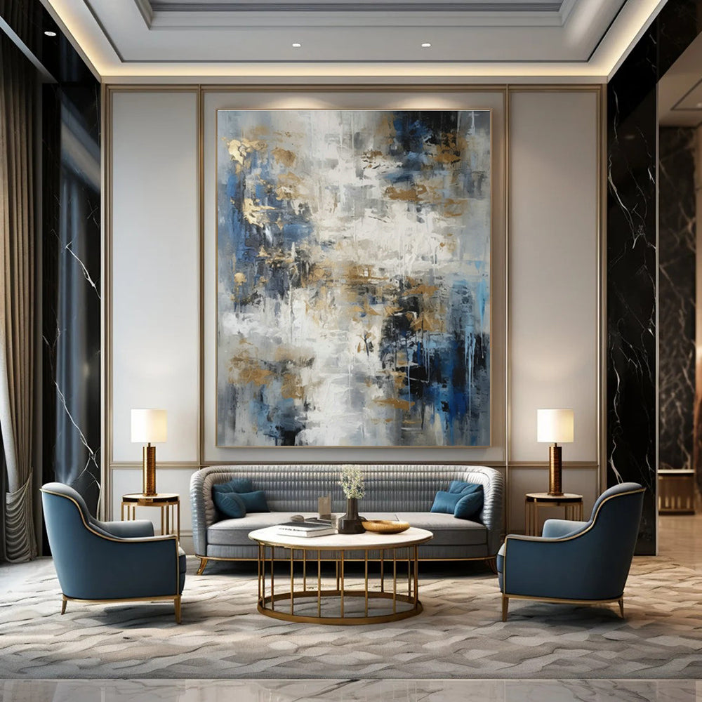 Custom - Designed Hand - Painted Abstract Canvases for Bedroom Canopy Bed Curtains & Office Room Divider Curtains DLZ0853