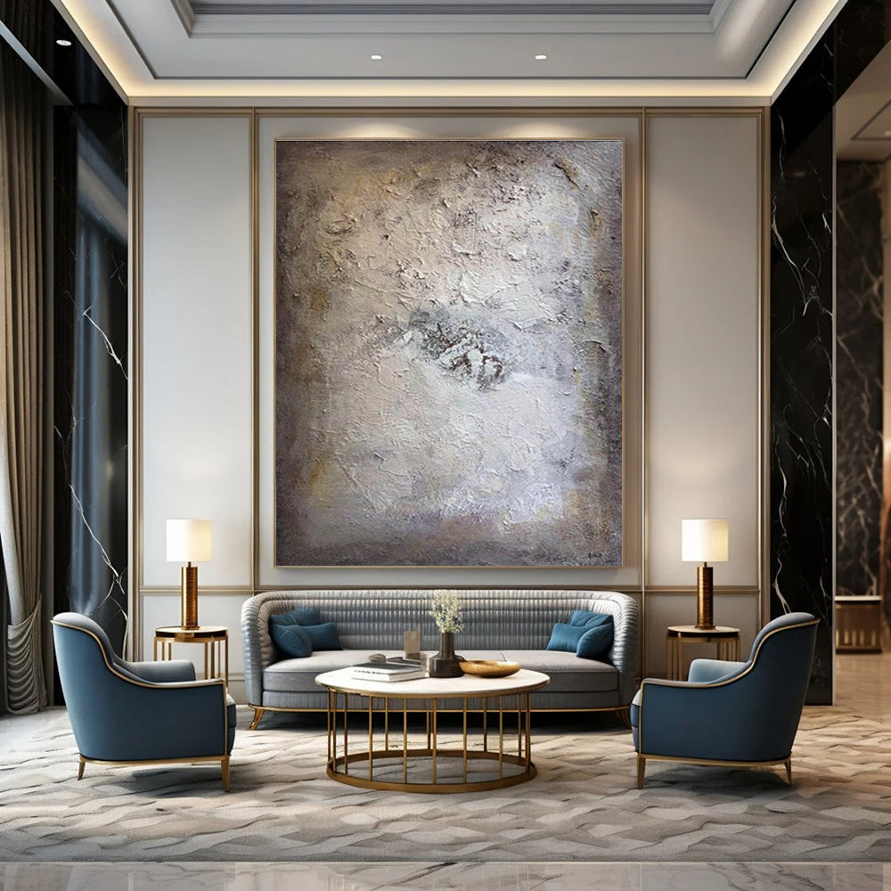 Beige Textured Abstract Painting ADGE258