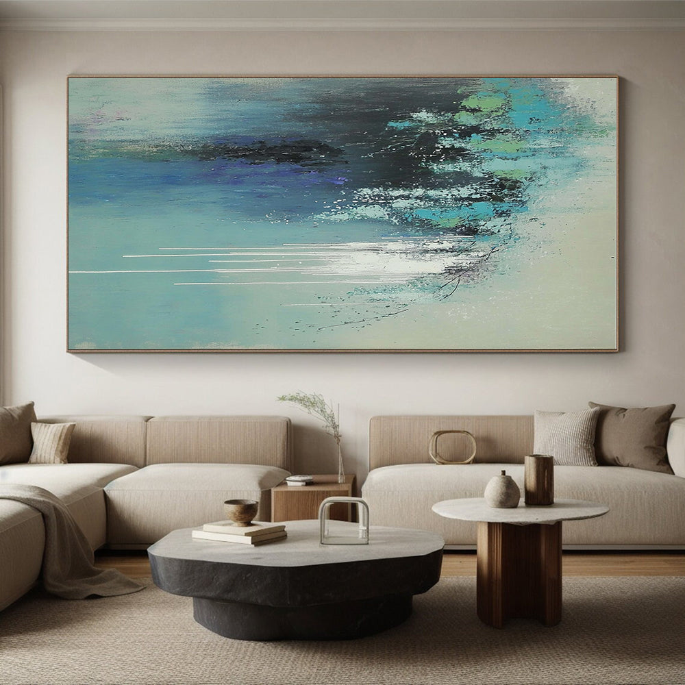 Colorful Dripping Abstract with Blue and Green Tones GER237