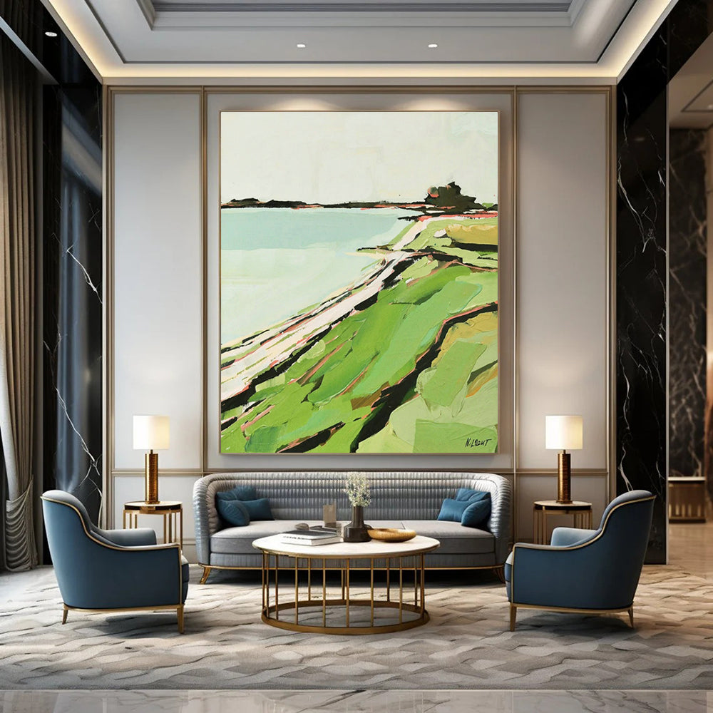 Handmade Abstract Wall Art for Cottage Hallway and Living Room DLZ1579