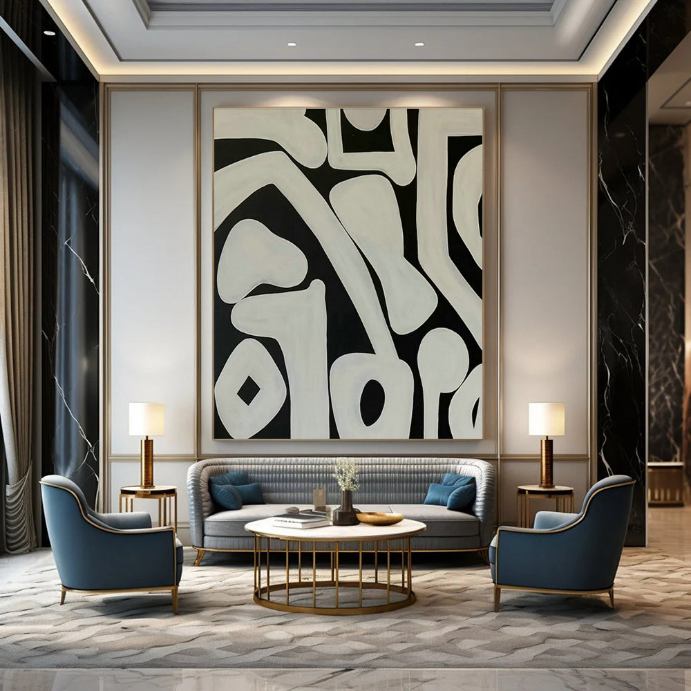 Oversized Custom Handmade Abstract Wall Decor for Cottage Office Meeting Nook Wall and Bedroom Reading Loft Wall DLZ1886