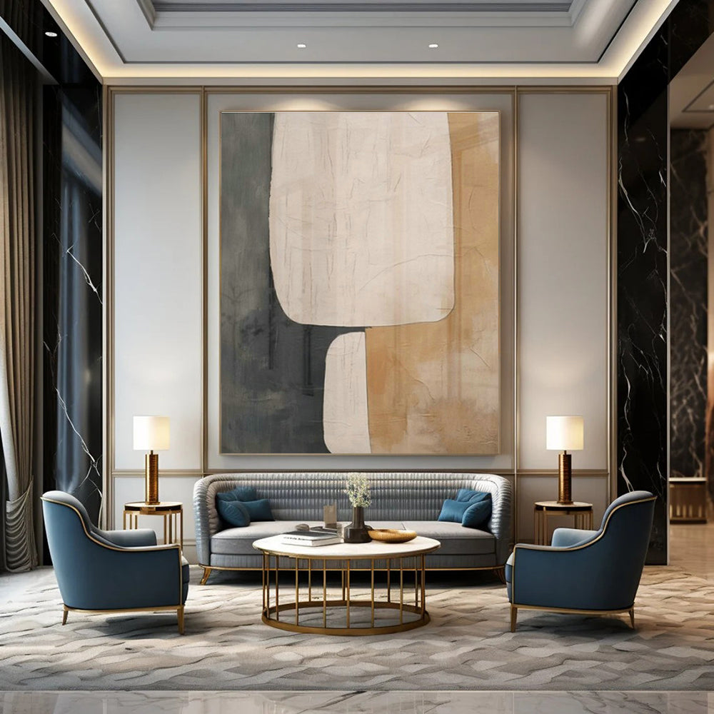 Extra-large Custom Handmade Abstract Painting for Bedroom Wardrobe Interior Wall and Dining Room Side Table Wall DLZ1946