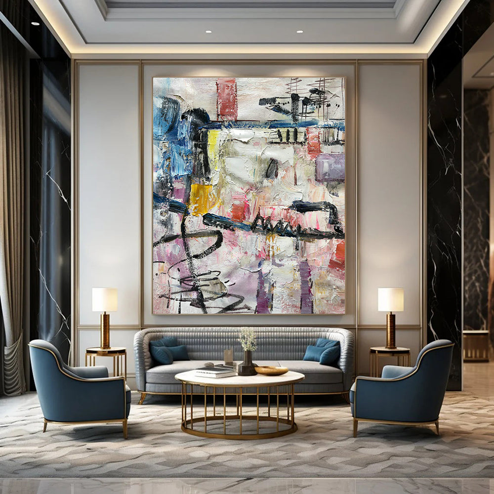 Colossal Extended Bespoke Abstract Painting for Office & Cottage Living Room DLZ1275