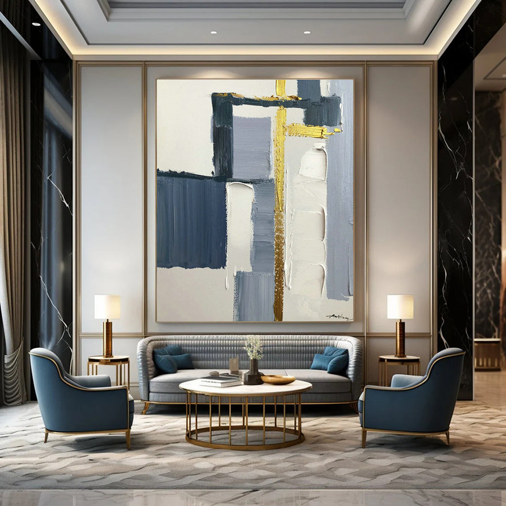 Oversized Hand - Painted Abstract Art for Living Room Open - Shelf Kitchenettes & Cottage Outdoor Showers DLZ0825