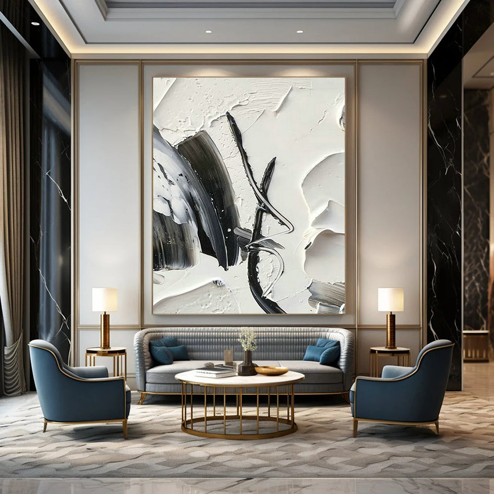 Extra - Large Custom Hand - Painted Abstract Painting for Dining Room, Upgrade the Dining Style DLZ0373