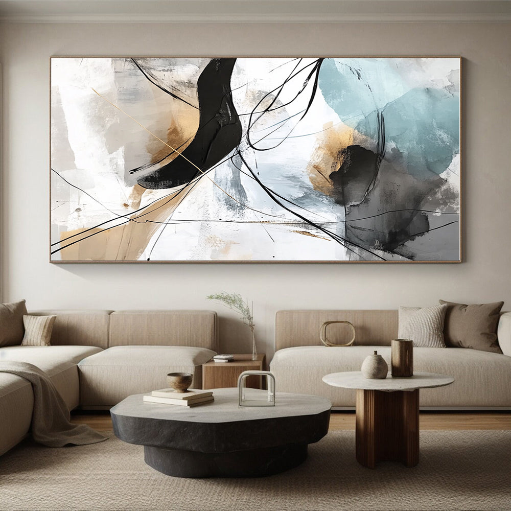 Line Art Abstract Painting with Subtle Colors GER448