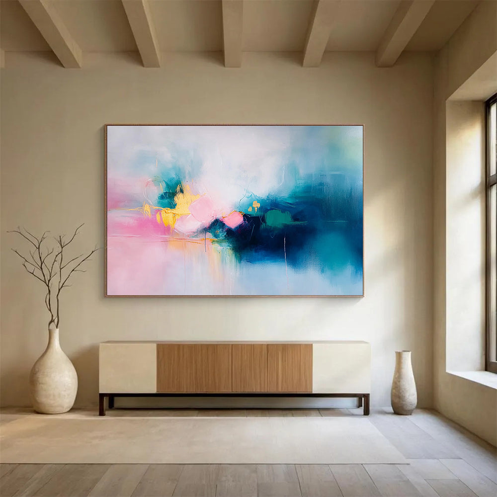Colorful Abstract Dreamscape Painting with Pastel Hues DYP541
