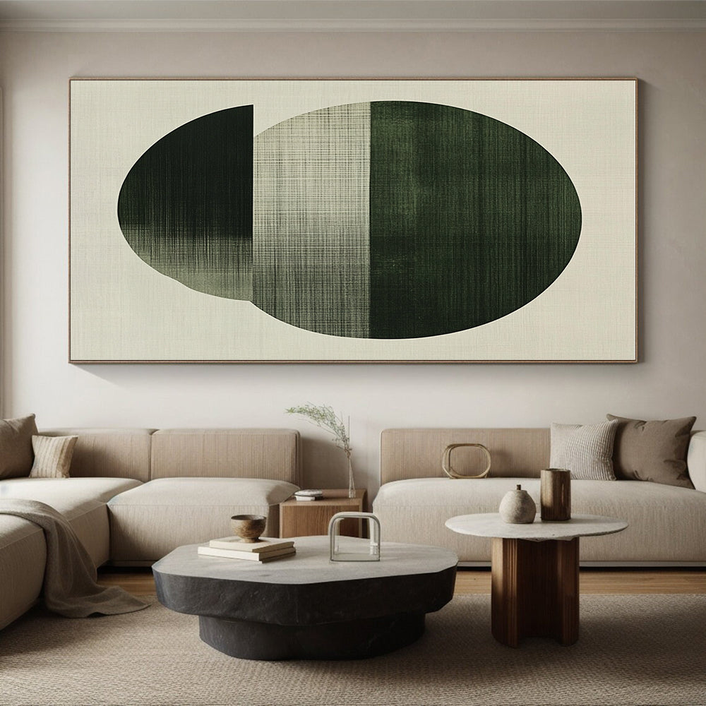 Green Circular Layers Abstract Painting GER854