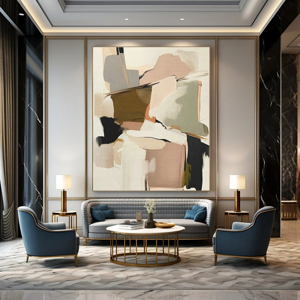 Original Handmade Abstract Canvas for Entryway and Cottage Office DLZ1635