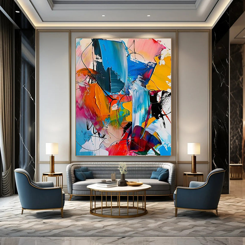 Customization of Large - sized Hand - Painted Abstract Paintings for Cottages, Create a Cozy Atmosphere DLZ0356