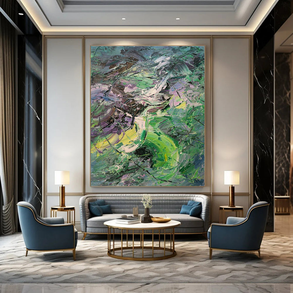 Custom Abstract Hand - Painted Canvases for Office and Cottage Living Room DLZ0543