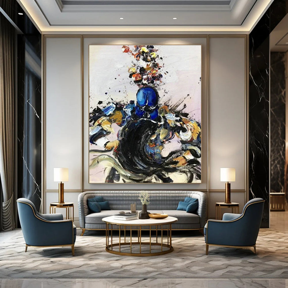 Large - Scale Hand - Painted Abstracts for Hallway Vaulted Ceiling Coffers & Cottage Outdoor Kitchen Counter Backs DLZ0863