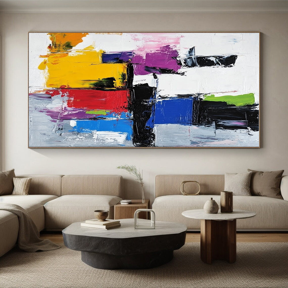 Colorful Geometric Abstract Painting with Dynamic Lines GER627