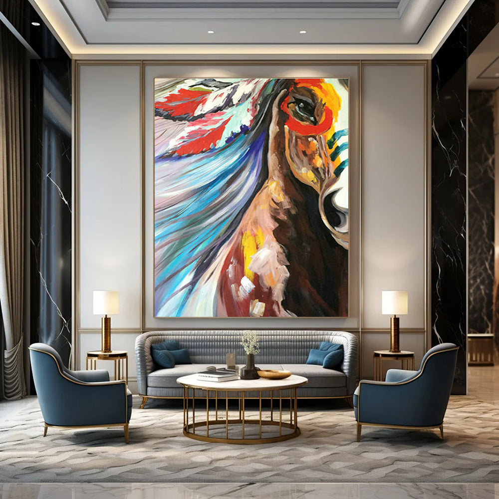 Artisan-Made Abstract Painting Series with Iridescent Paints for Cottage Hallway & Office DLZ1433