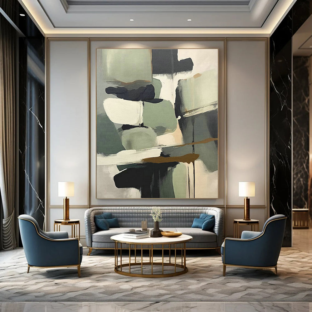 Customizable Handmade Abstract Art for Cottage Living Room and Cottage Hallway DLZ1628