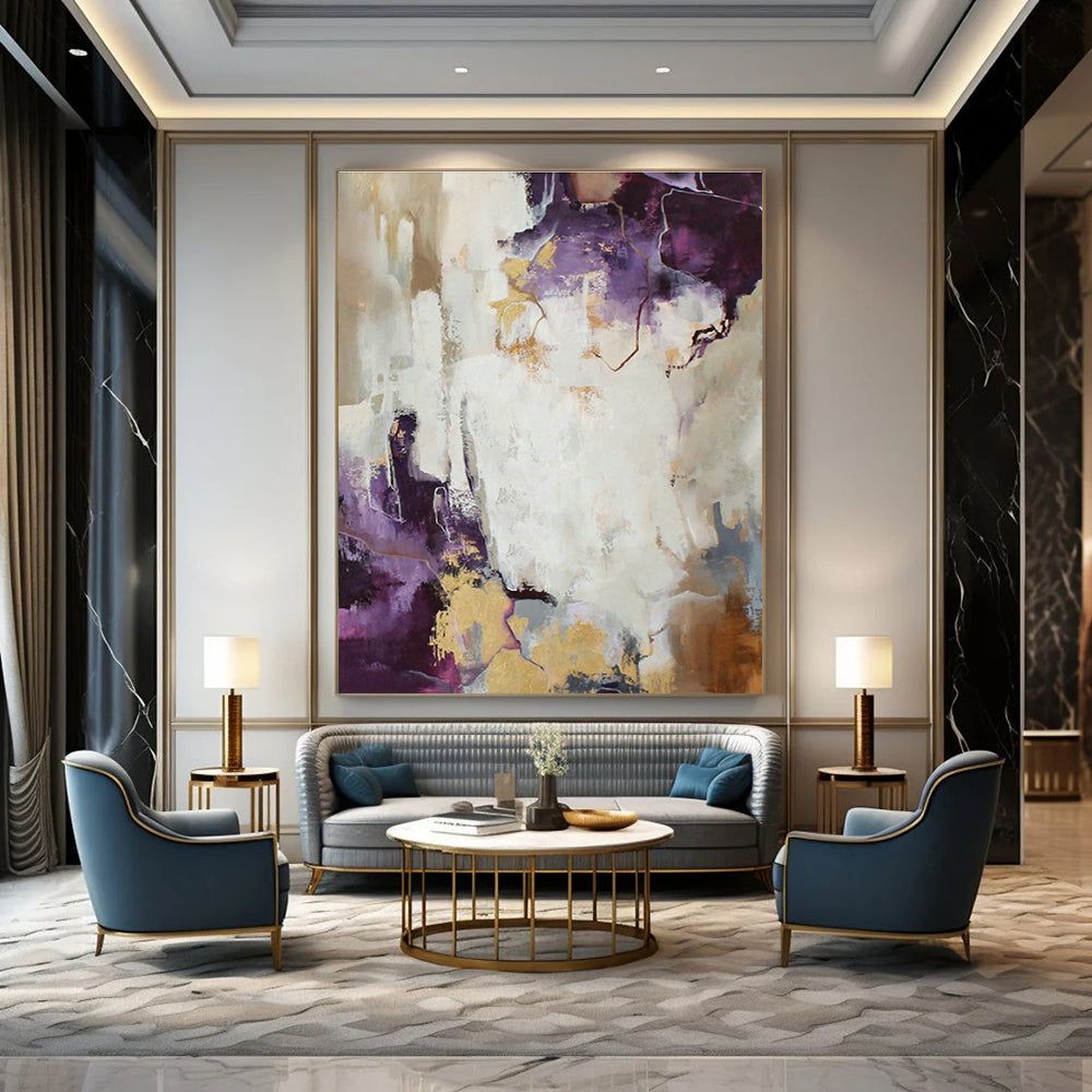 Colossal Customizable Hand-Painted Abstract Wall Decor for Dining Room & Entryway DLZ1016