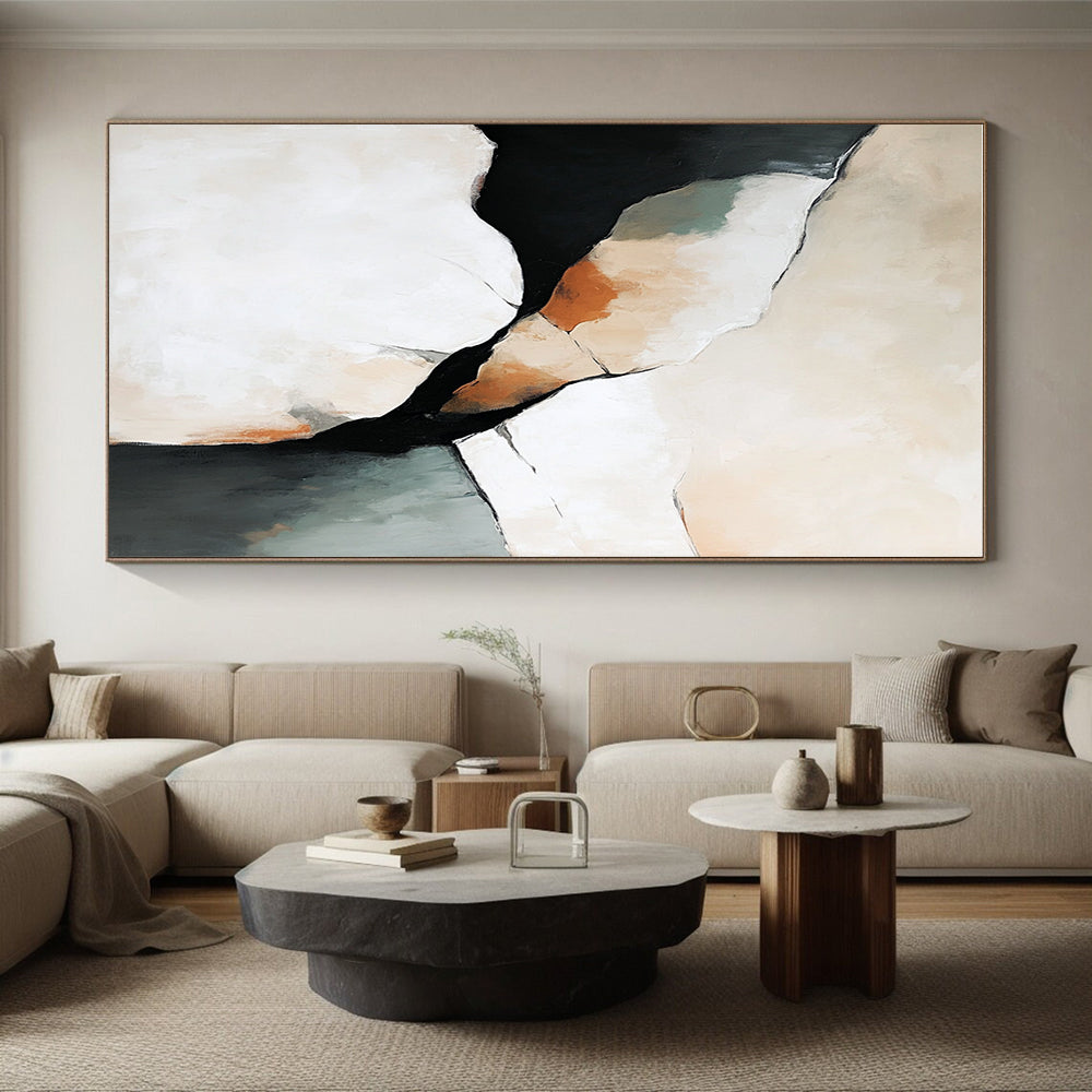 Neutral Tones Abstract Painting with Subtle Shapes GER441