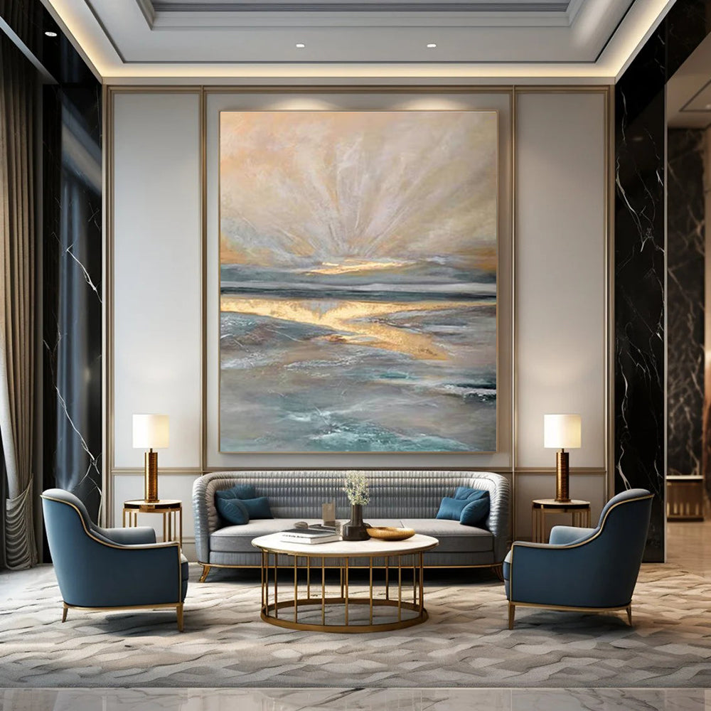 Light - filled Coastal Abstract Painting ADGE264