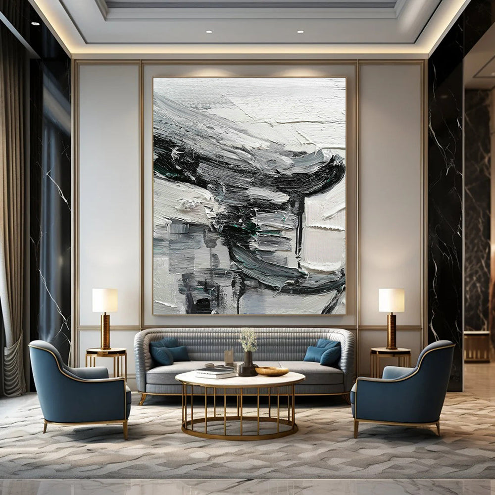 Large Handcrafted Abstract Painting for Dining Room & Entryway DLZ1304