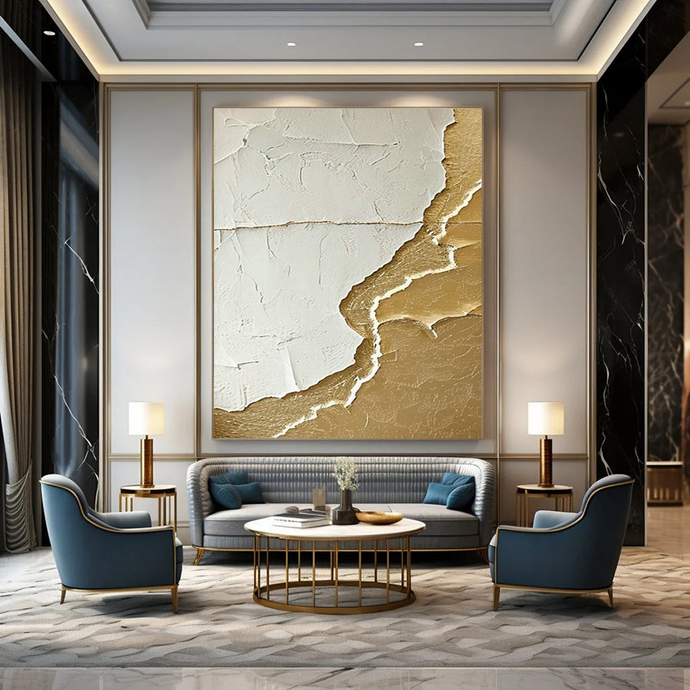 Bespoke Extra Large Hand-Painted Abstract Painting for Dining Room & Entryway DLZ0993