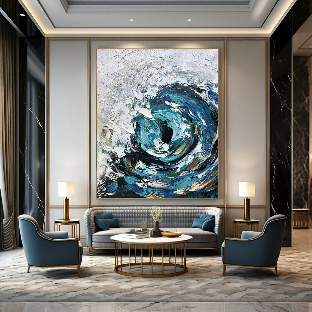 Hand-Painted Large Abstract Art for Cottage Living Room & Bedroom DLZ1302
