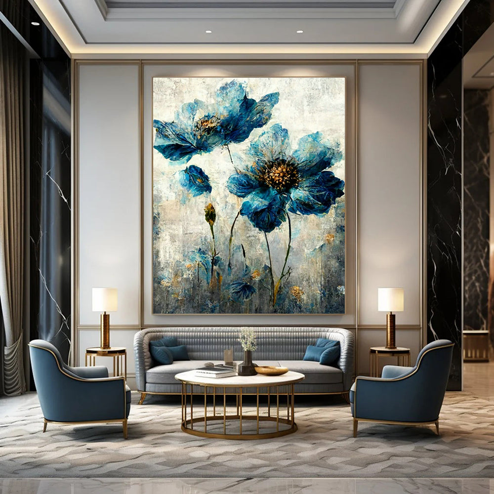 Original Hand-Painted Abstract Painting for Cottage Bedroom Sock Drawer Divider Wall & Hallway Umbrella Stand Pole Wall DLZ1820