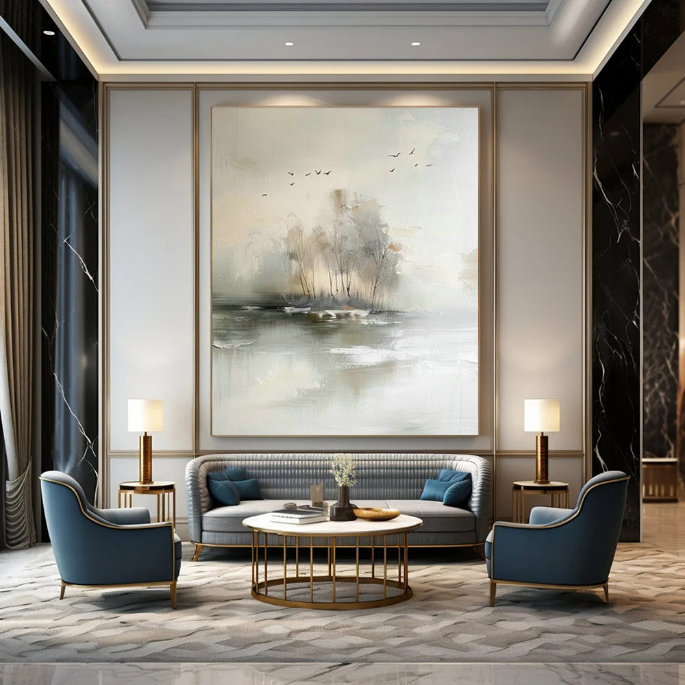 Hand-Painted Oversized Abstract Painting for Dining Room & Cottage Entryway DLZ1197