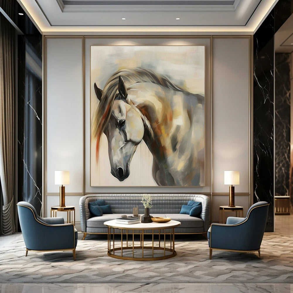 Large Hand-Painted Abstract Painting for Entryway and Cottage Dining Room DLZ1567