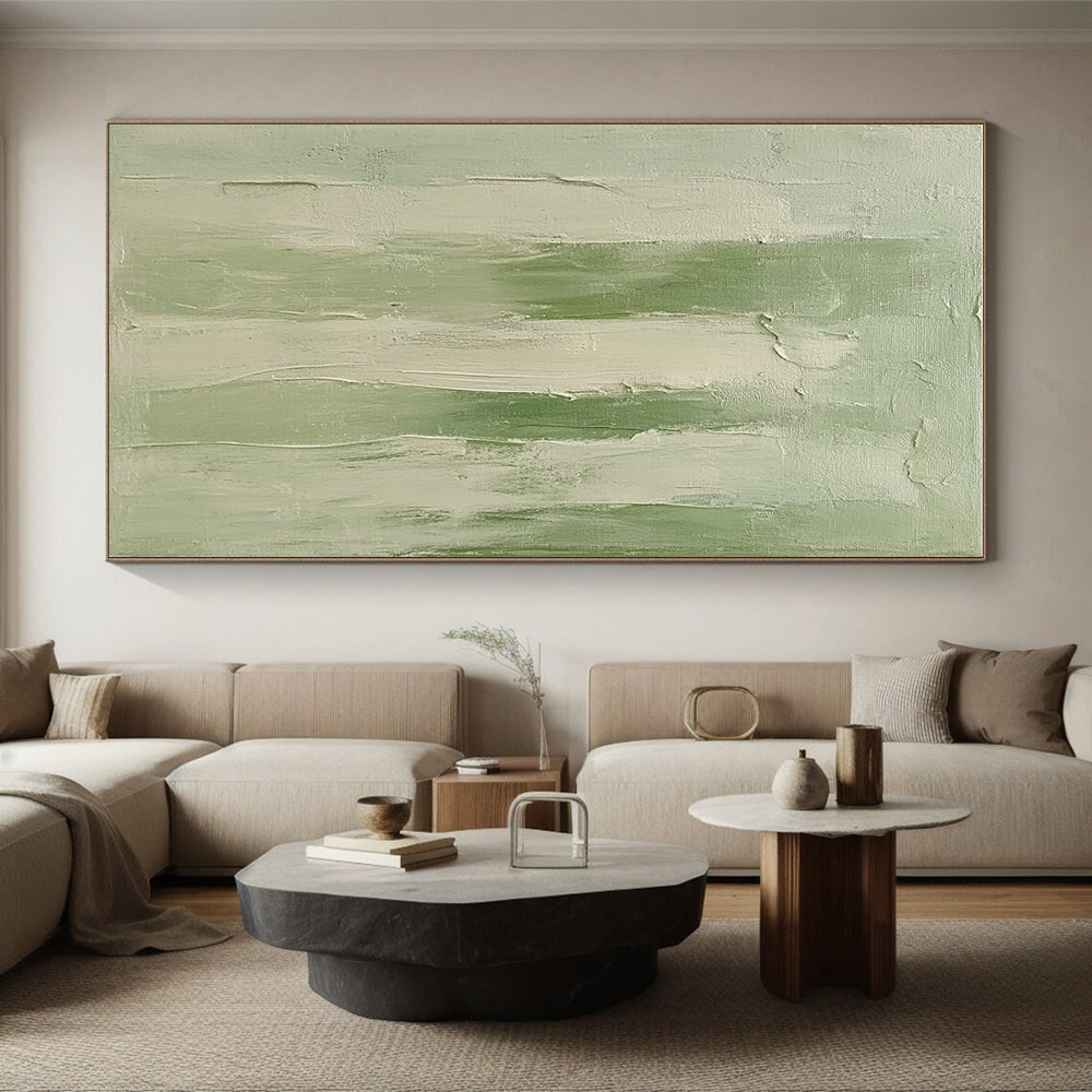 Soft Green Abstract Painting with Gentle Textures GER605