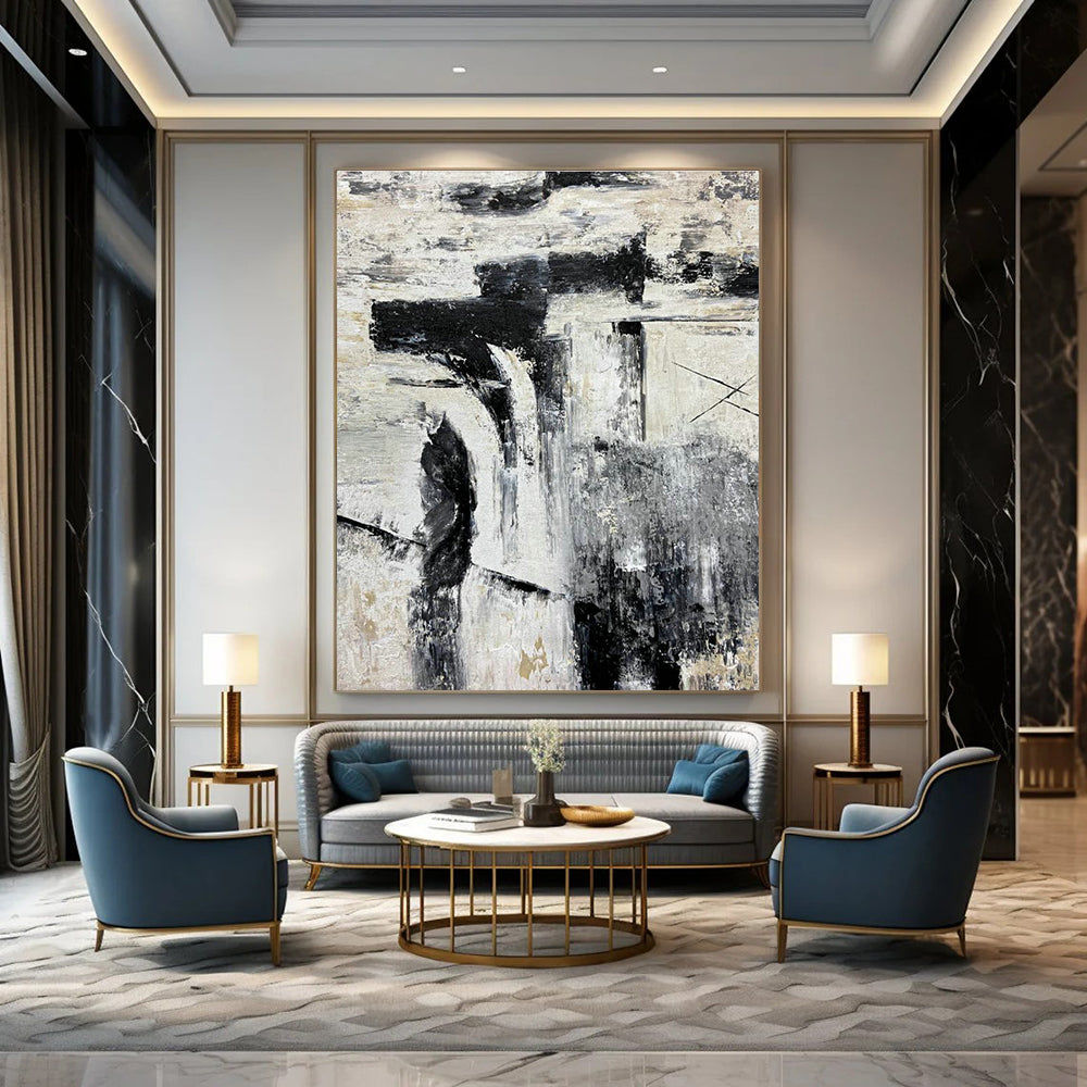 Handmade Abstract Art for Cottage Living Room Fireplace Surround & Hallway Archway DLZ2380