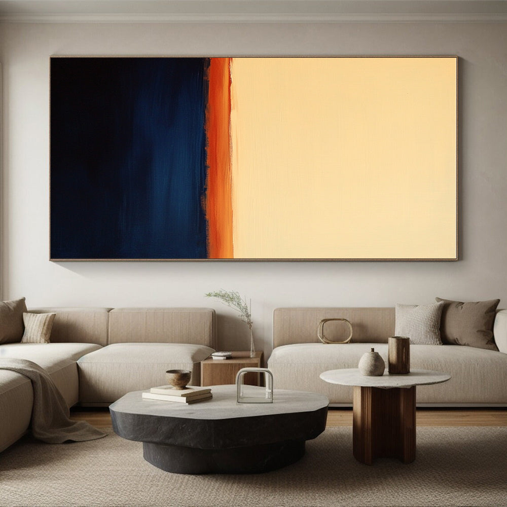 Orange and Blue Gradient Abstract Painting of a Sunset GER192