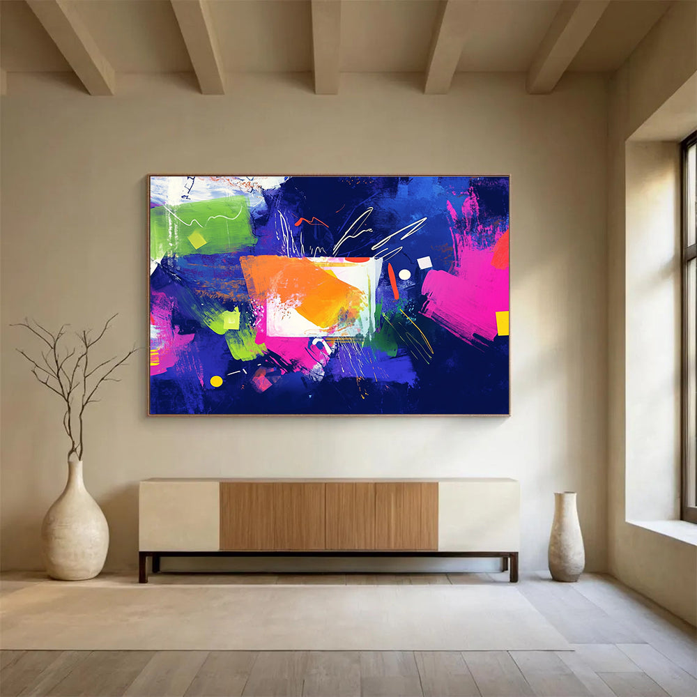 Colorful Abstract - Vibrant Shapes Collage Painting DYP052