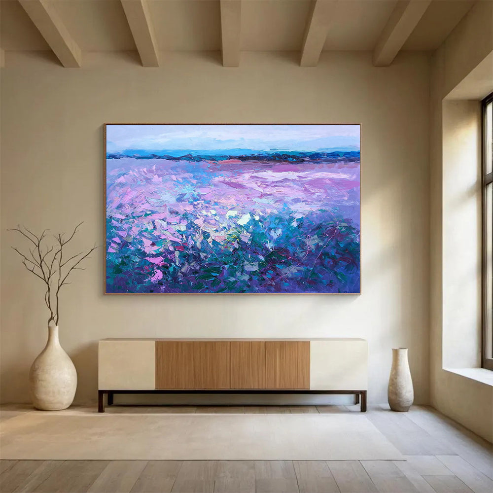 Purple Abstract Field Modern Painting THY453