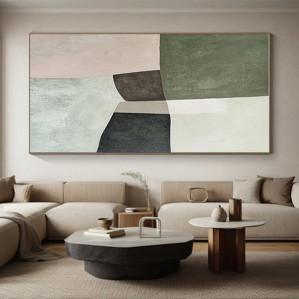 Neutral Shape Abstract Painting with Subtle Tones GER789