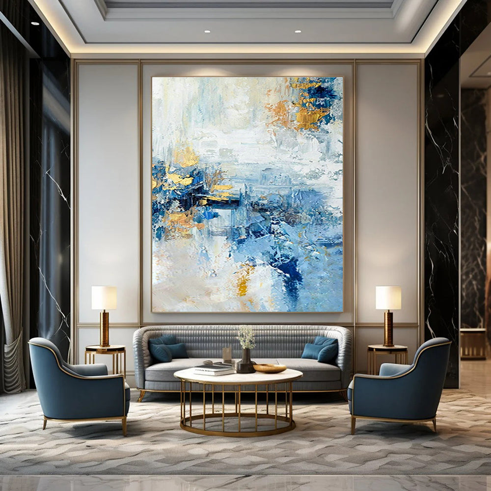 Large Hand-Painted Abstract Painting for Dining Room and Cottage Entryway DLZ1488