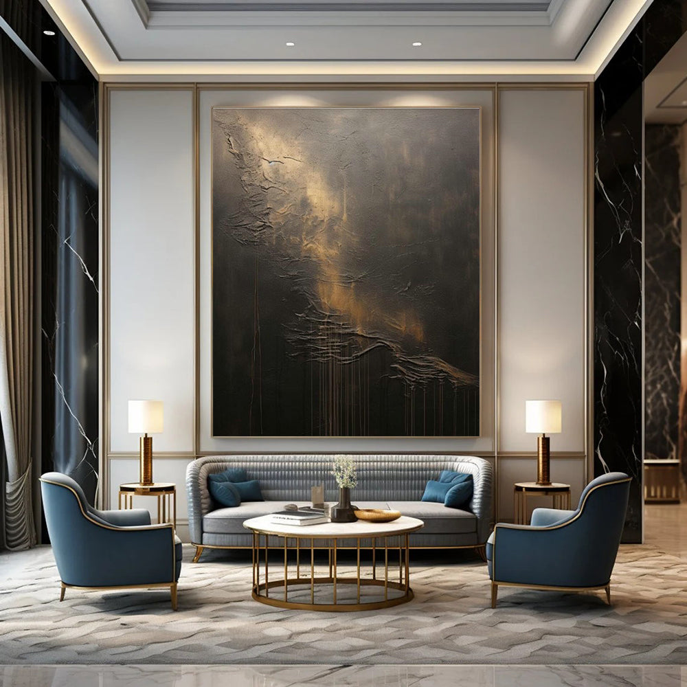 Hand-Painted Abstract Gem for Living Room & Cottage Entryway DLZ2363