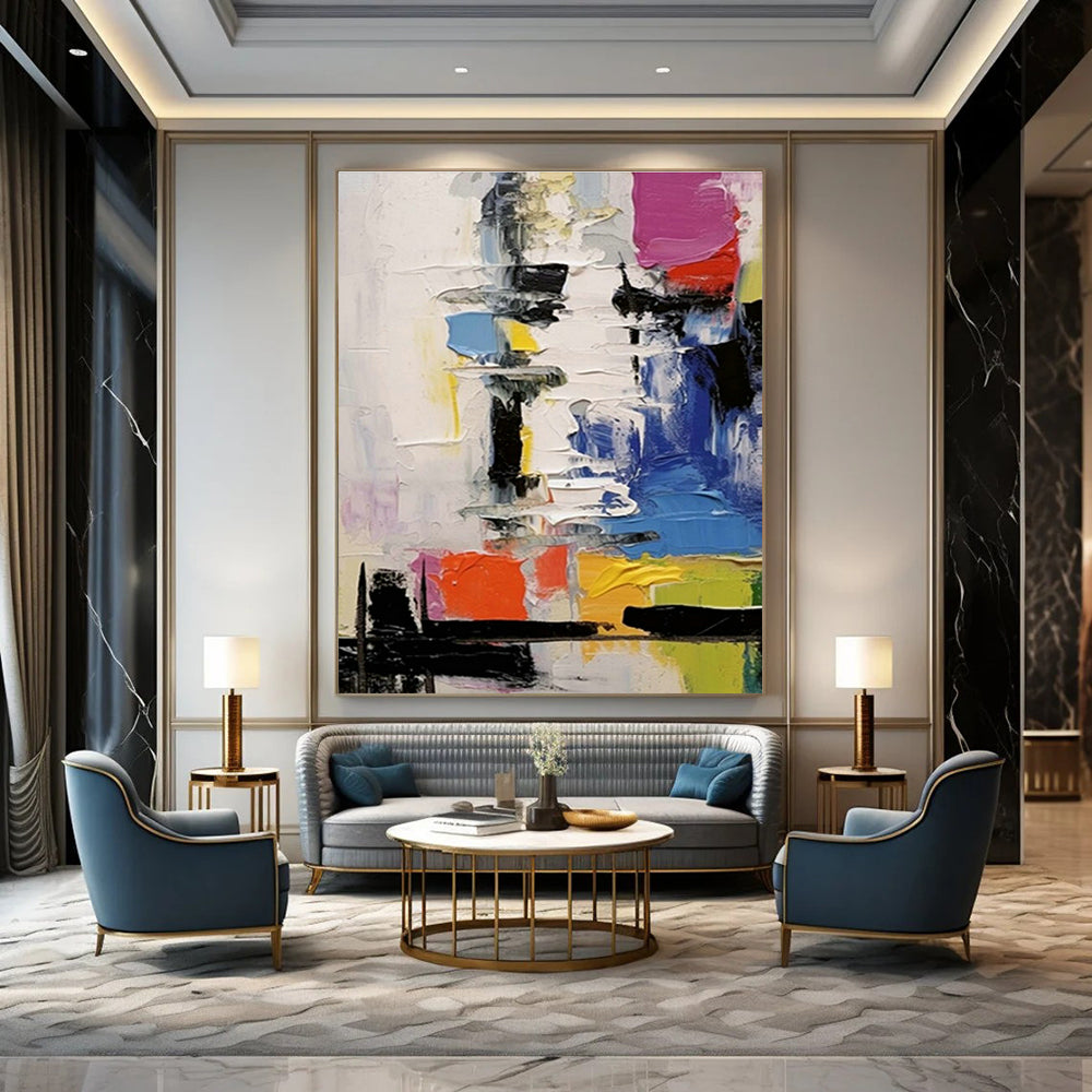 Original Handmade Abstract Canvas for Hallway and Cottage Living Room DLZ1565