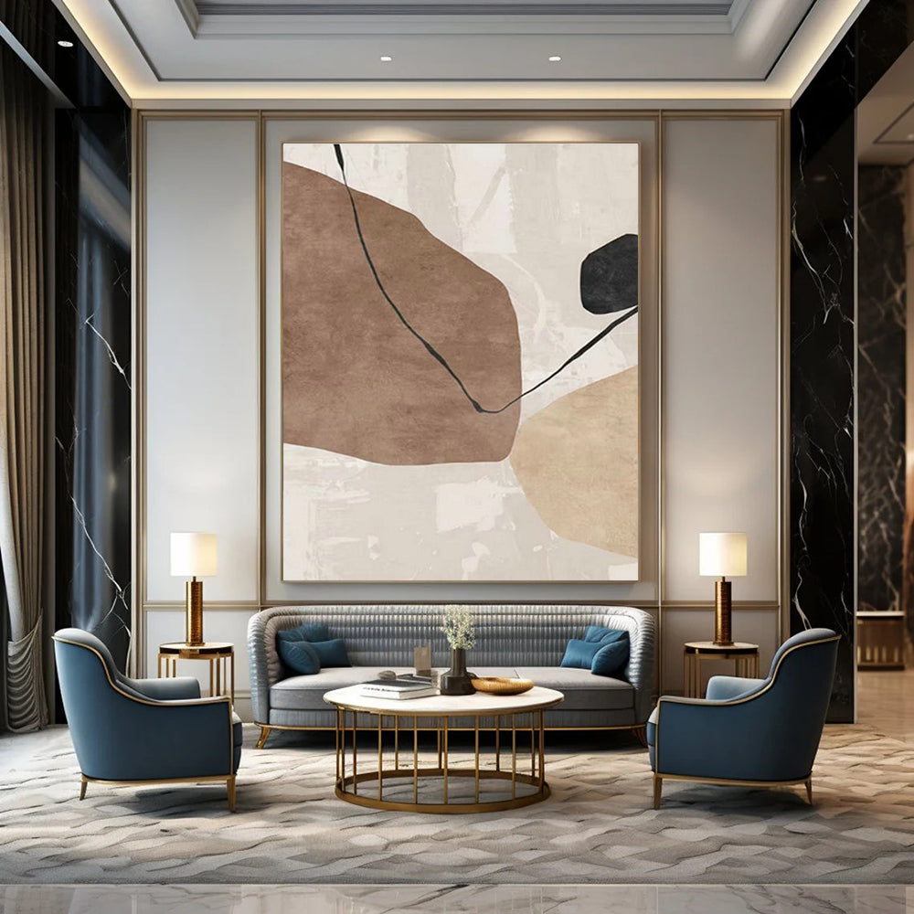 Tremendous Custom - Sized Hand Painted Abstract Canvas for Office & Bedroom DLZ2219