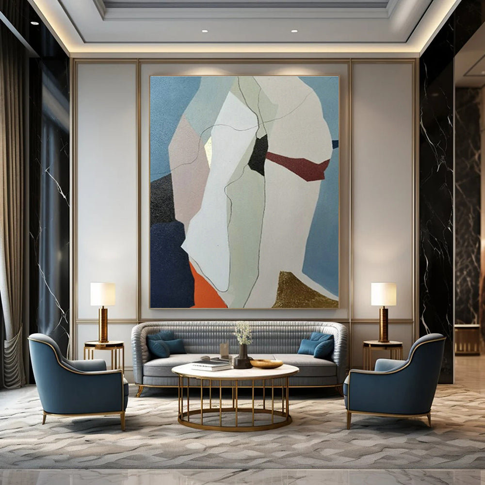 Extra-Wide Tailored Abstract Art for Living Room & Hallway DLZ1060
