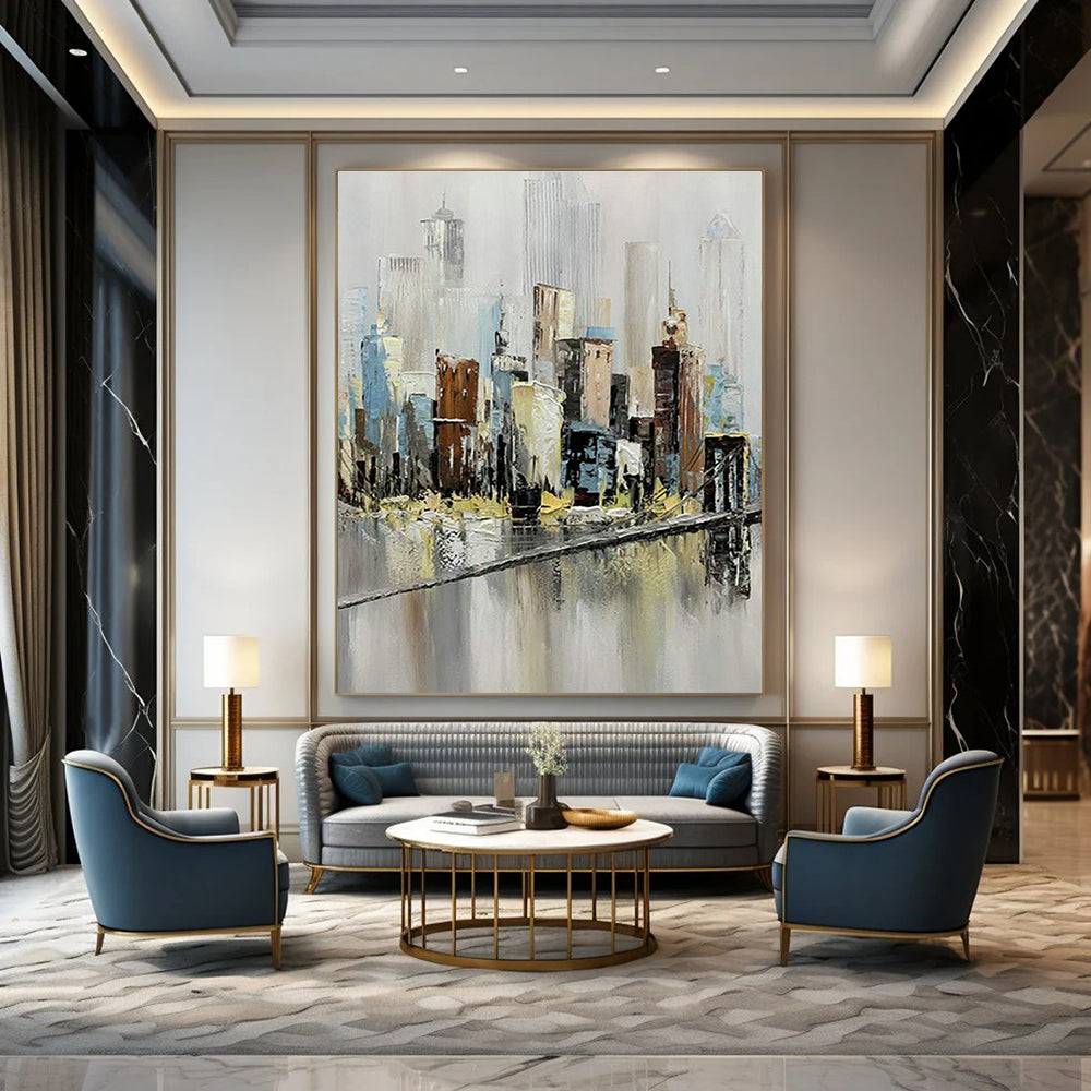 Big Custom - Built Hand Painted Abstract Wall Art for Living Room and Office DLZ2151