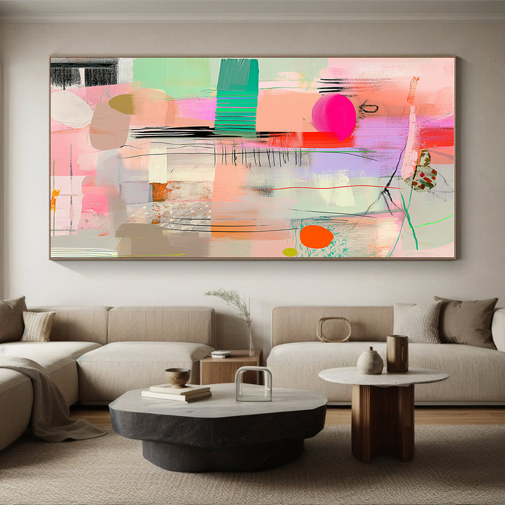 Playful Abstract with Bright Shapes and Thin Lines GER277