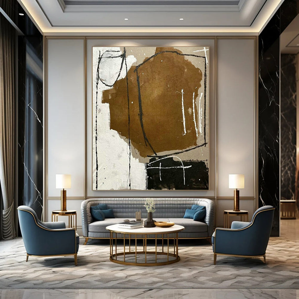 Oversized Handmade Abstract Canvas Art for Cottages & Bedroom DLZ2029