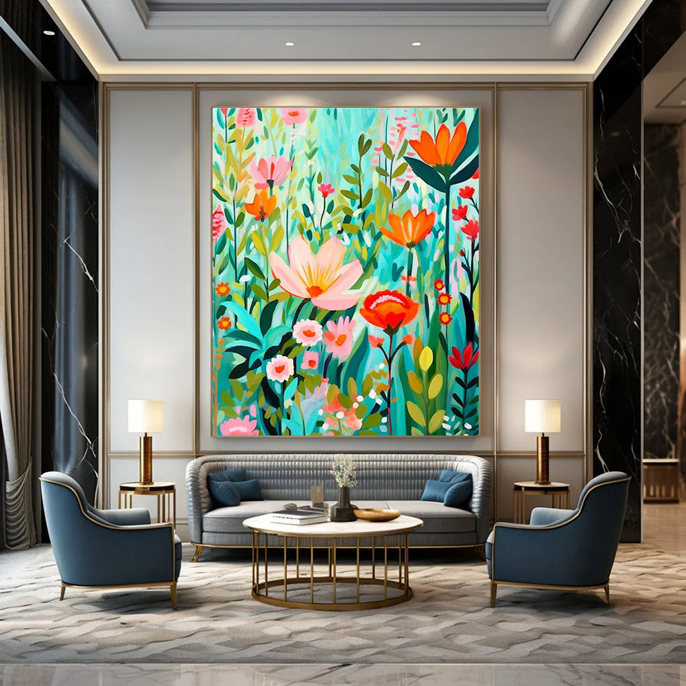 Custom Hand-Painted Abstract Painting for Office & Living Room DLZ2295
