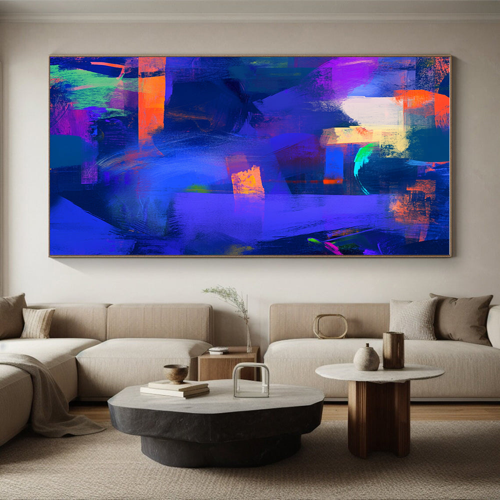 Purple Blue Abstract Painting with Deep Hues GER407