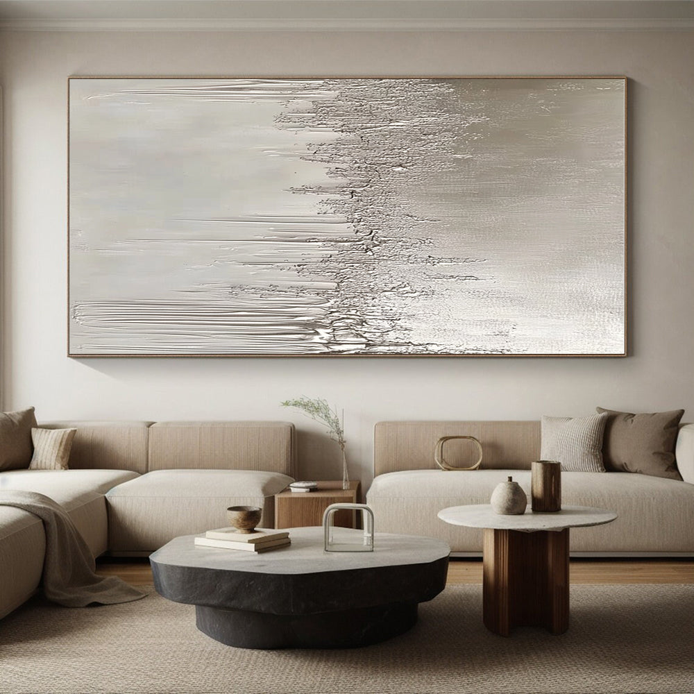 Drip - Style Abstract with Silver Textured Drips GER305